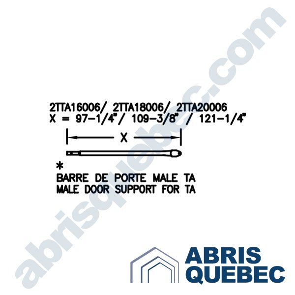 Pièce pour abri auto : 2TTA16006, 2TTA18006, 2TTA20006