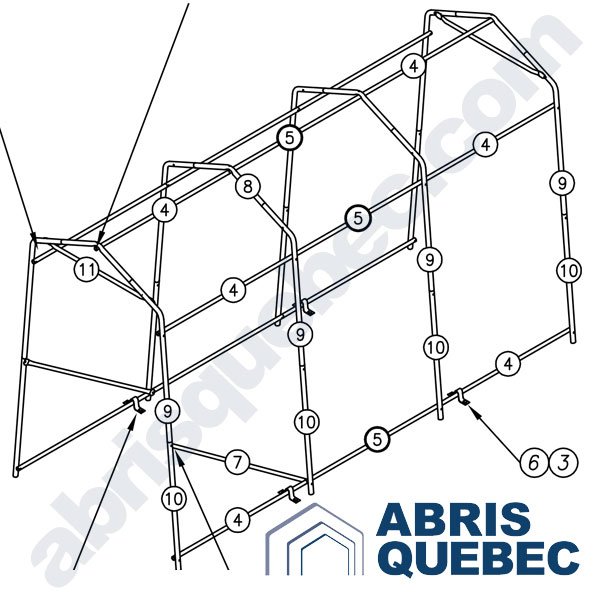 Structure de l'abri Rangement Harnois
