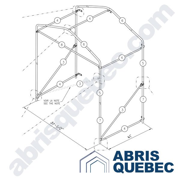 Structure de l'abri Vestibule 51 x 41 Harnois