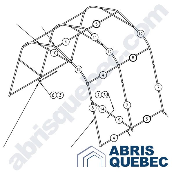 Structure de l'abri XR 810 Harnois