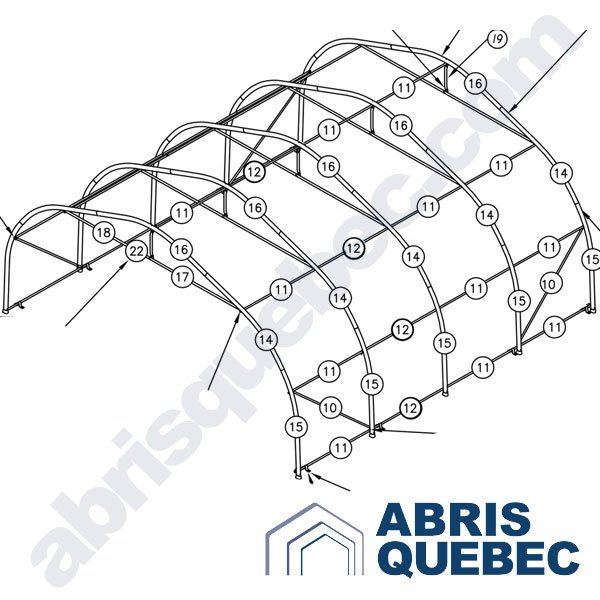 Structure de l'abri XR 18 ou XR 20 Harnois